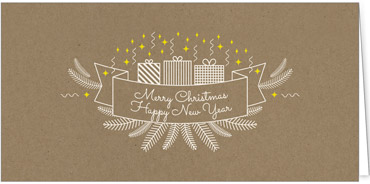 2025 für Firmen | Kategorie - Kraftpapier Optik - | Motiv: Frohe Bescherung - Artikel Nummer 1059-808