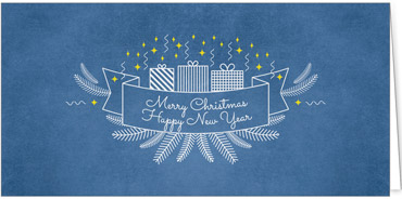 2025 für Firmen | Kategorie - Blaue Struktur Optik - | Motiv: Frohe Bescherung - Artikel Nummer 1059-810