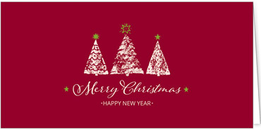 2025 für Firmen | Kategorie Rote Impressionen | Motiv: Effektvolle Tannen - Artikel Nummer 1061-805