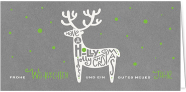 2025 für Firmen | Kategorie - Silber Struktur Optik - | Motiv: Rentierwunsch - Artikel Nummer 1062-807