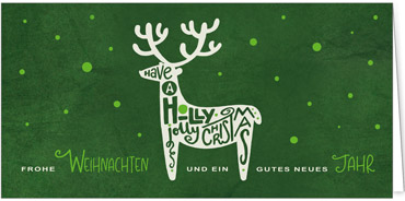 2025 für Firmen | Kategorie - Grüne Struktur Optik - | Motiv: Rentierwunsch - Artikel Nummer 1062-809