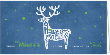 2025 für Firmen | Kategorie - Blaue Struktur Optik - | Motiv: Rentierwunsch - Artikel Nummer 1062-810