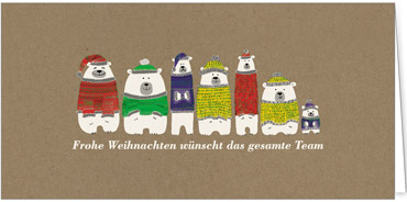 2025 für Firmen | Kategorie - Kraftpapier Optik - | Motiv: Eisbär-Team - Artikel Nummer 1064-808