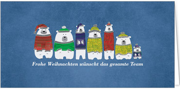 2025 für Firmen | Kategorie - Blaue Struktur Optik - | Motiv: Eisbär-Team - Artikel Nummer 1064-810