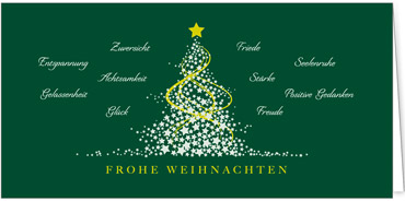 2025 für Firmen | Kategorie Grüne Impressionen | Motiv: Baum aus Sternen - Artikel Nummer 1067-806