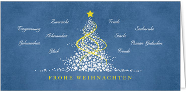 2025 für Firmen | Kategorie - Blaue Struktur Optik - | Motiv: Baum aus Sternen - Artikel Nummer 1067-810