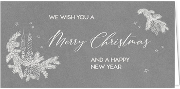 2025 für Firmen | Kategorie - Silber Struktur Optik - | Motiv: Tannenwünsche - Artikel Nummer 1068-807