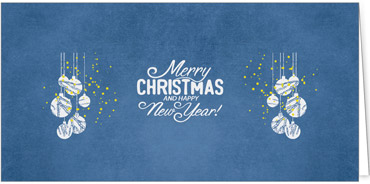 2025 für Firmen | Kategorie - Blaue Struktur Optik - | Motiv: Verzierter Baumschmuck - Artikel Nummer 1069-810