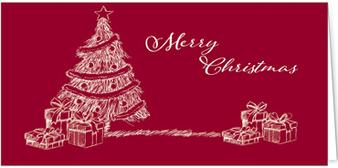 2025 für Firmen | Kategorie Rote Impressionen | Motiv: Skizzierter Festbaum - Artikel Nummer 1073-805
