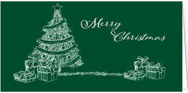 2025 für Firmen | Kategorie Grüne Impressionen | Motiv: Skizzierter Festbaum - Artikel Nummer 1073-806