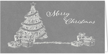 2025 für Firmen | Kategorie - Silber Struktur Optik - | Motiv: Skizzierter Festbaum - Artikel Nummer 1073-807