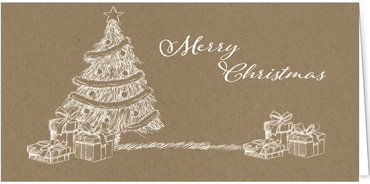 2025 für Firmen | Kategorie - Kraftpapier Optik - | Motiv: Skizzierter Festbaum - Artikel Nummer 1073-808