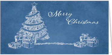 2025 für Firmen | Kategorie - Blaue Struktur Optik - | Motiv: Skizzierter Festbaum - Artikel Nummer 1073-810