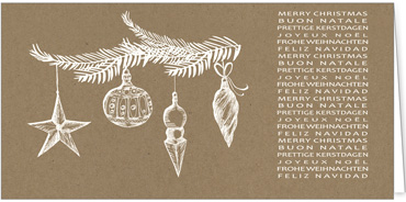 2025 für Firmen | Kategorie - Kraftpapier Optik - | Motiv: Christbaumschmuck - Artikel Nummer 1074-808