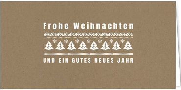 2025 für Firmen | Kategorie - Kraftpapier Optik - | Motiv: Fröhliche Baumreihe - Artikel Nummer 1075-808