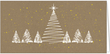 2025 für Firmen | Kategorie - Kraftpapier Optik - | Motiv: Sternenregen - Artikel Nummer 1076-808