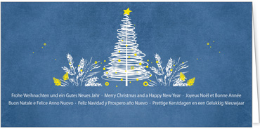 2025 für Firmen | Kategorie - Blaue Struktur Optik - | Motiv: Kunstvolle Weihnacht - Artikel Nummer 1081-810