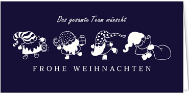 2025 für Firmen | Kategorie Blaue Impressionen | Motiv: Weihnachtsmann-Team - Artikel Nummer 1082-804