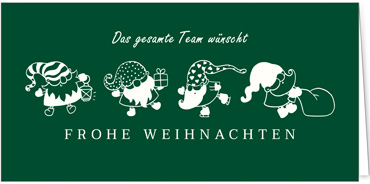 2025 für Firmen | Kategorie Grüne Impressionen | Motiv: Weihnachtsmann-Team - Artikel Nummer 1082-806