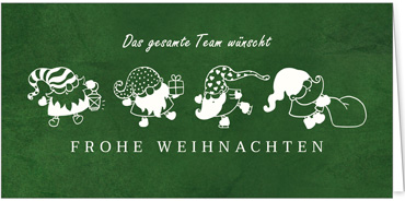 2025 für Firmen | Kategorie - Grüne Struktur Optik - | Motiv: Weihnachtsmann-Team - Artikel Nummer 1082-809