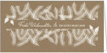 2025 für Firmen | Kategorie - Kraftpapier Optik - | Motiv: Verzweigte Weihnacht - Artikel Nummer 1084-808