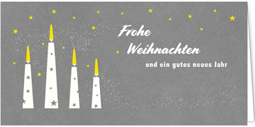 2025 für Firmen | Kategorie - Silber Struktur Optik - | Motiv: Stilvolle Kerzenpracht - Artikel Nummer 1085-807