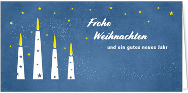 2025 für Firmen | Kategorie - Blaue Struktur Optik - | Motiv: Stilvolle Kerzenpracht - Artikel Nummer 1085-810