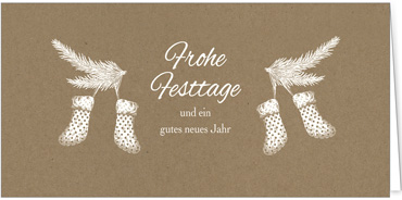 2025 für Firmen | Kategorie - Kraftpapier Optik - | Motiv: Weihnachtsstrümpfe - Artikel Nummer 1086-808