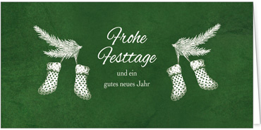 2025 für Firmen | Kategorie - Grüne Struktur Optik - | Motiv: Weihnachtsstrümpfe - Artikel Nummer 1086-809