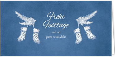 2025 für Firmen | Kategorie - Blaue Struktur Optik - | Motiv: Weihnachtsstrümpfe - Artikel Nummer 1086-810