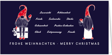 2025 für Firmen | Kategorie Blaue Impressionen | Motiv: Liebevolle Wichtelwünsche - Artikel Nummer 1088-804