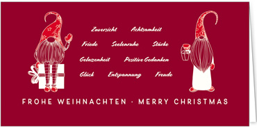 2025 für Firmen | Kategorie Rote Impressionen | Motiv: Liebevolle Wichtelwünsche - Artikel Nummer 1088-805