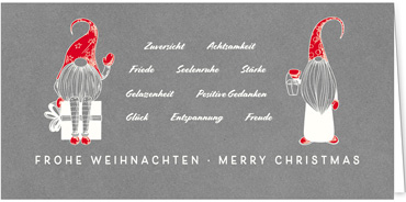 2025 für Firmen | Kategorie - Silber Struktur Optik - | Motiv: Liebevolle Wichtelwünsche - Artikel Nummer 1088-807