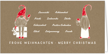 2025 für Firmen | Kategorie - Kraftpapier Optik - | Motiv: Liebevolle Wichtelwünsche - Artikel Nummer 1088-808