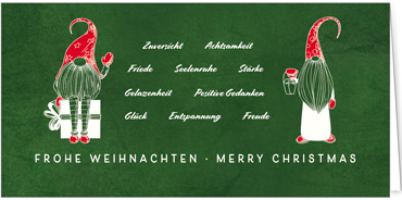 2025 für Firmen | Kategorie - Grüne Struktur Optik - | Motiv: Liebevolle Wichtelwünsche - Artikel Nummer 1088-809