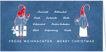 2025 für Firmen | Kategorie - Blaue Struktur Optik - | Motiv: Liebevolle Wichtelwünsche - Artikel Nummer 1088-810