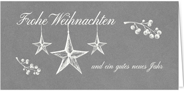2025 für Firmen | Kategorie - Silber Struktur Optik - | Motiv: Baumelnde Sterne - Artikel Nummer 1089-807
