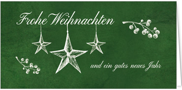 2025 für Firmen | Kategorie - Grüne Struktur Optik - | Motiv: Baumelnde Sterne - Artikel Nummer 1089-809