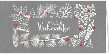 2025 für Firmen | Kategorie - Silber Struktur Optik - | Motiv: Zweigarrangement - Artikel Nummer 1091-807