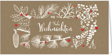 2025 für Firmen | Kategorie - Kraftpapier Optik - | Motiv: Zweigarrangement - Artikel Nummer 1091-808