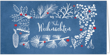 2025 für Firmen | Kategorie - Blaue Struktur Optik - | Motiv: Zweigarrangement - Artikel Nummer 1091-810