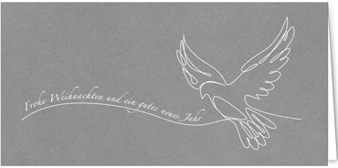 2025 für Firmen | Kategorie - Silber Struktur Optik - | Motiv: Gemalte Friedenstaube - Artikel Nummer 1094-807