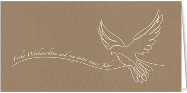 2025 für Firmen | Kategorie - Kraftpapier Optik - | Motiv: Gemalte Friedenstaube - Artikel Nummer 1094-808