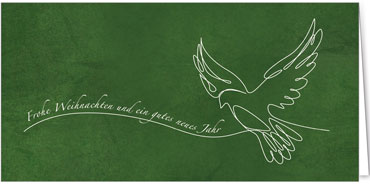 2025 für Firmen | Kategorie - Grüne Struktur Optik - | Motiv: Gemalte Friedenstaube - Artikel Nummer 1094-809