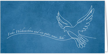 2025 für Firmen | Kategorie - Blaue Struktur Optik - | Motiv: Gemalte Friedenstaube - Artikel Nummer 1094-810