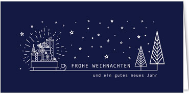 2025 für Firmen | Kategorie Blaue Impressionen | Motiv: Klarlinige Bescherung - Artikel Nummer 1095-804