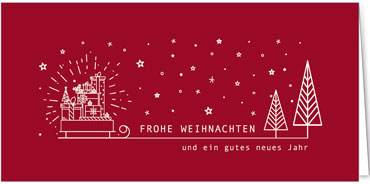 2025 für Firmen | Kategorie Rote Impressionen | Motiv: Klarlinige Bescherung - Artikel Nummer 1095-805