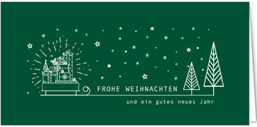 2025 für Firmen | Kategorie Grüne Impressionen | Motiv: Klarlinige Bescherung - Artikel Nummer 1095-806