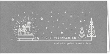 2025 für Firmen | Kategorie - Silber Struktur Optik - | Motiv: Klarlinige Bescherung - Artikel Nummer 1095-807