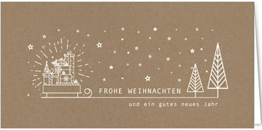 2025 für Firmen | Kategorie - Kraftpapier Optik - | Motiv: Klarlinige Bescherung - Artikel Nummer 1095-808